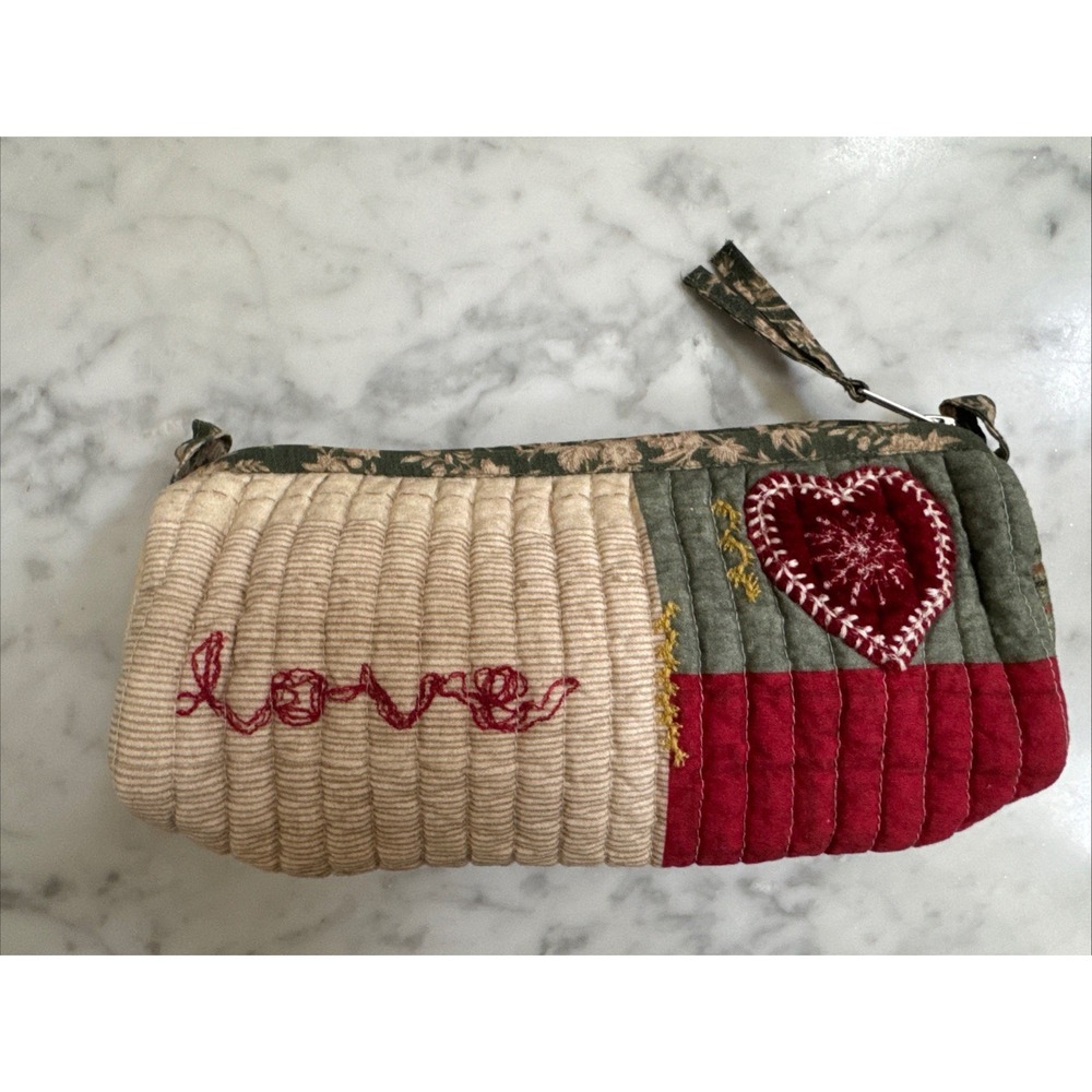 Pottery Barn Love Travel Zipper Pouch 8.25"wX4.75"d X 2"h NEW